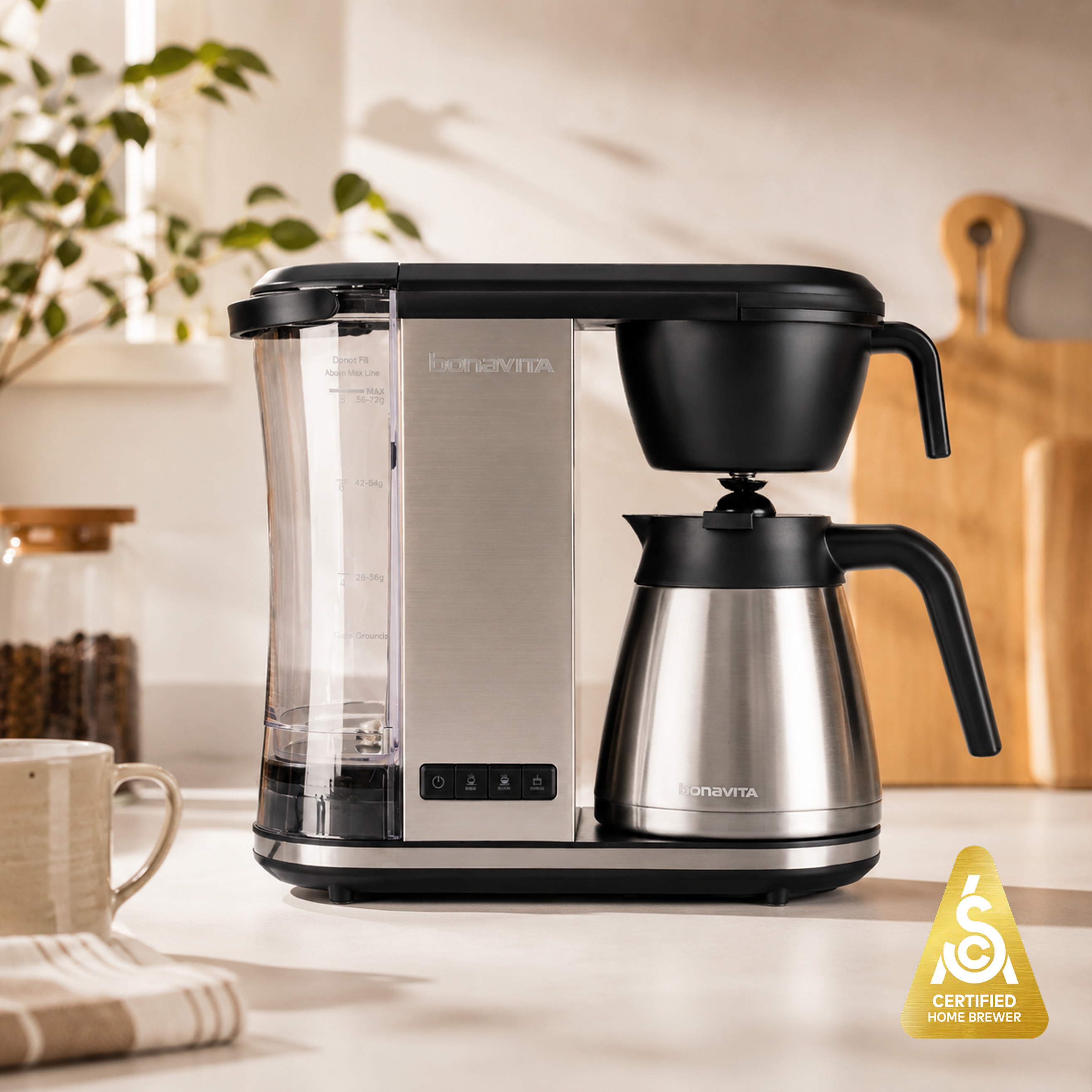 Enthusiast 8-Cup Drip Coffee Brewer with 1.3L Thermal or Glass Carafe